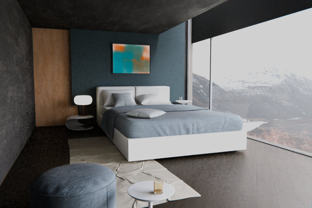 Interleaved Veils · over bed room view