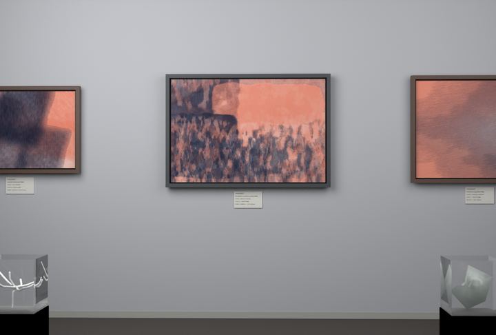 Vertical Scrapes — Scumbled or broken-surface fields, palette 6