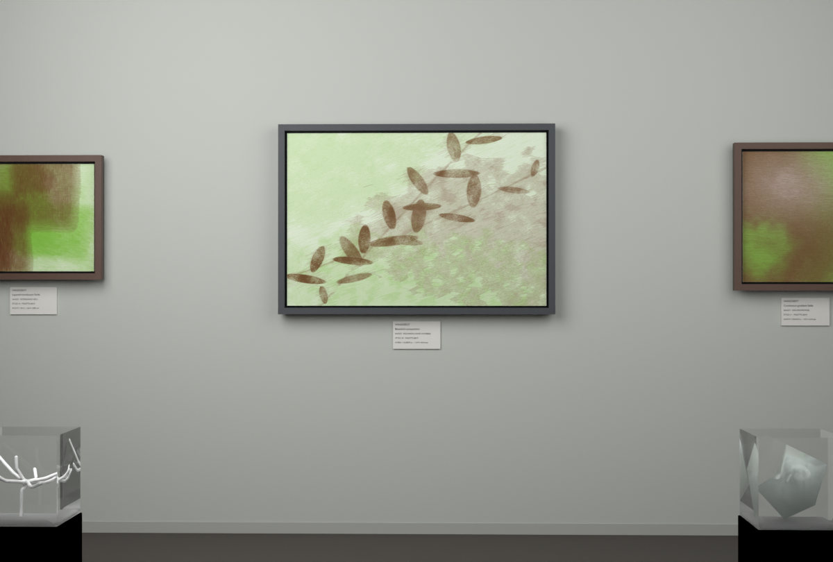 Botanical Olive Crossing · gallery context room view