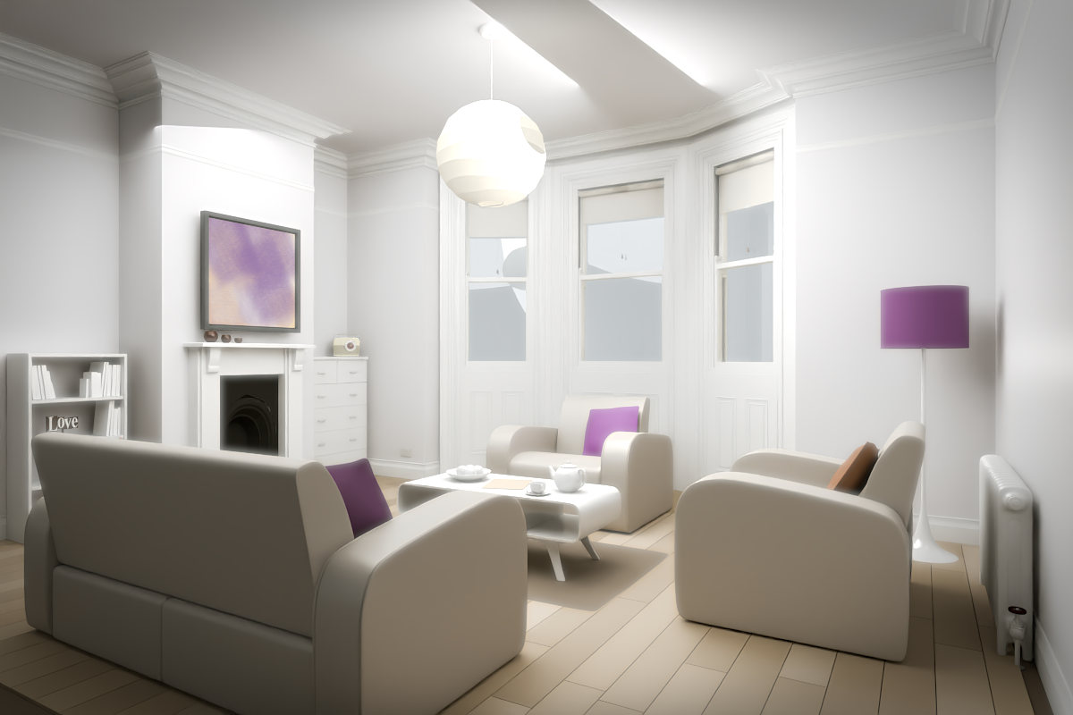 Diagonal Drift · white original room view