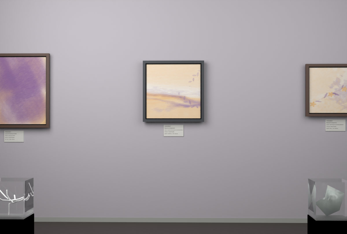 Shallow Tidal Planes · Olive Over Water · gallery context room view