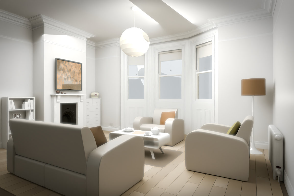 Open Rubbed Centre · white original room view