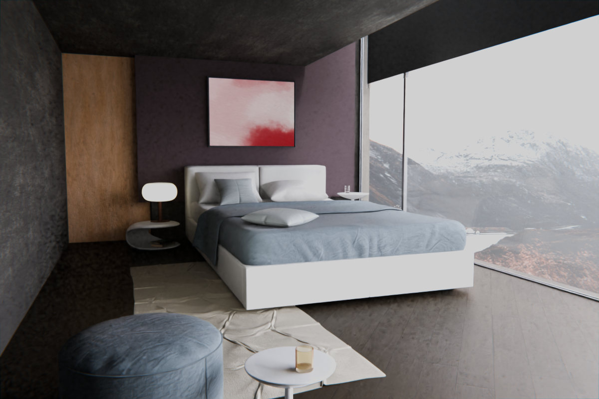 Edge-Lit Chamber · over bed room view