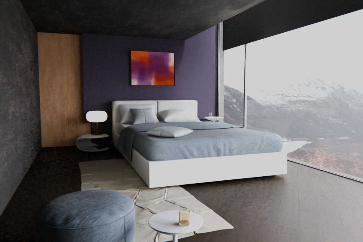 Interleaved Veils · over bed room view