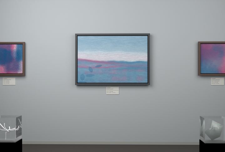 Broken Distant Bank · Broad Leaves By Water — Botanical composition, palette 48