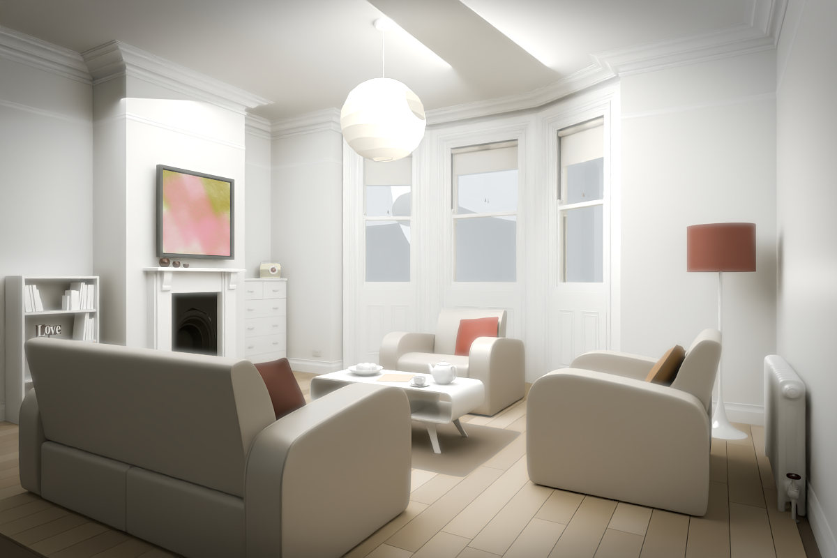 Diagonal Drift · white original room view