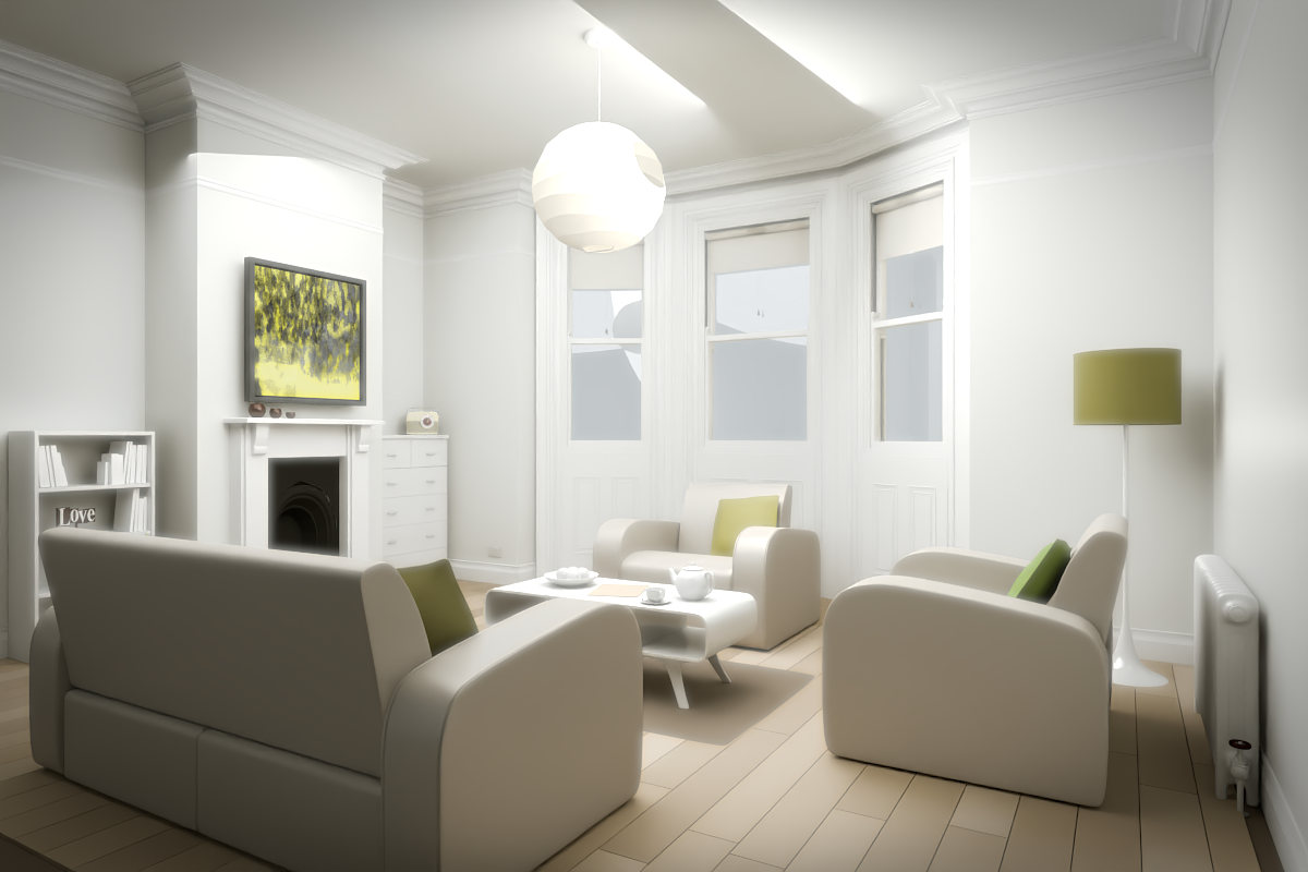 Open Rubbed Centre · white original room view