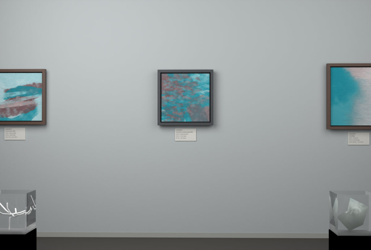 Layered Abrasions · gallery context room view