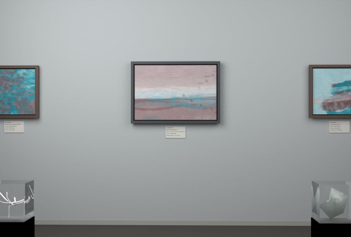 Shallow Tidal Planes · Olive Over Water · gallery context room view