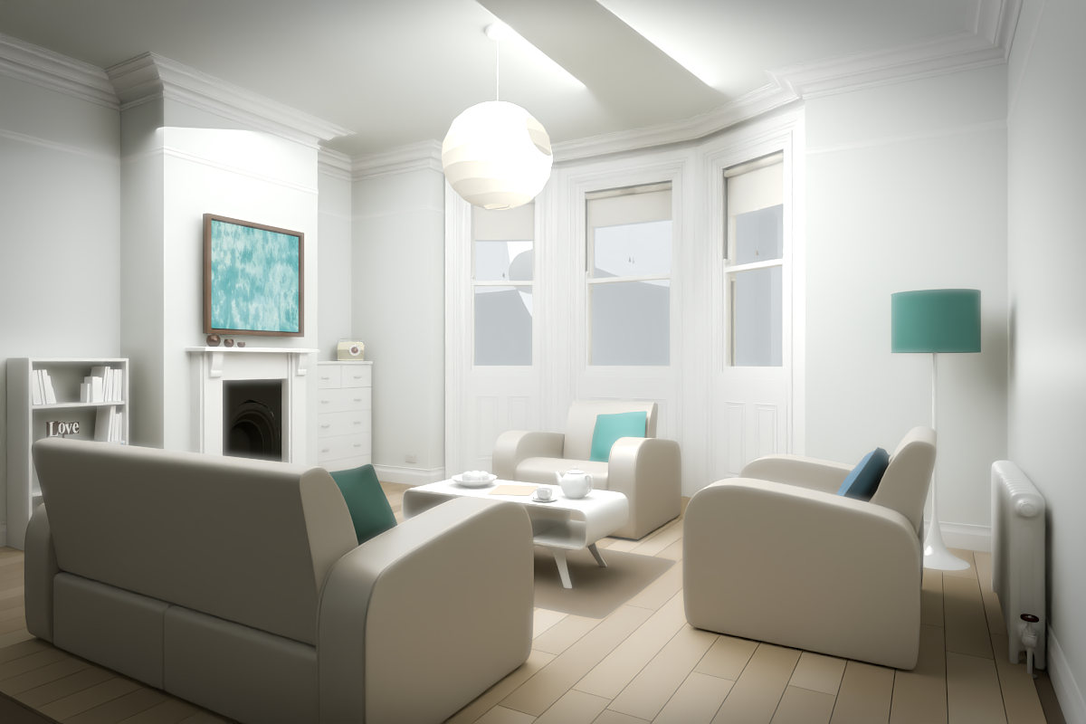 Open Rubbed Centre · white original room view