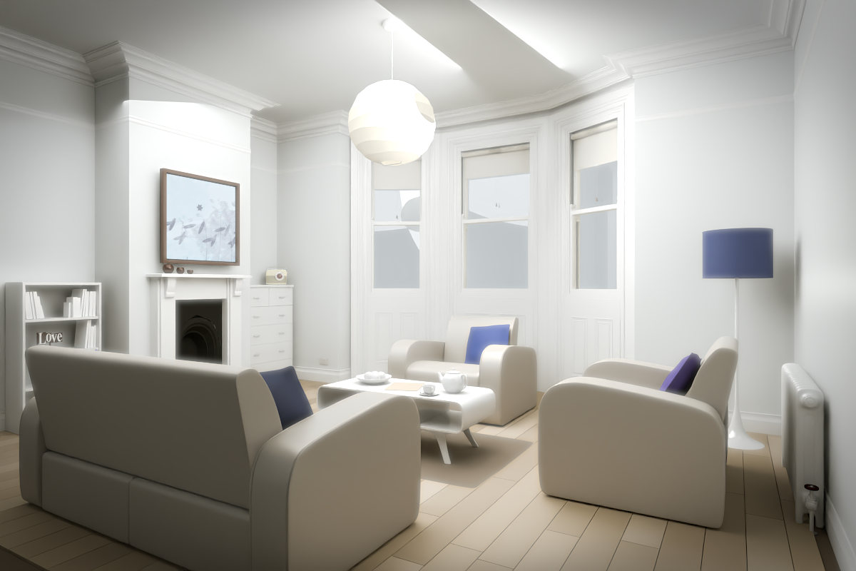 Botanical Wildflower Slope · white original room view