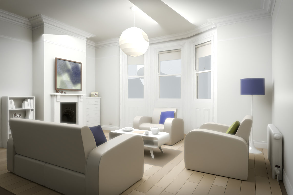 Diagonal Drift · white original room view