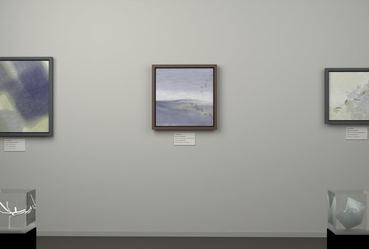 Shallow Tidal Planes · Olive Over Water · gallery context room view
