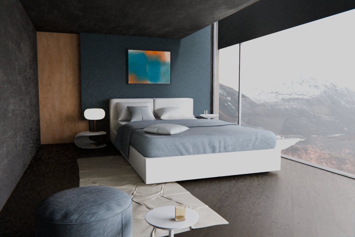 Interleaved Veils · over bed room view
