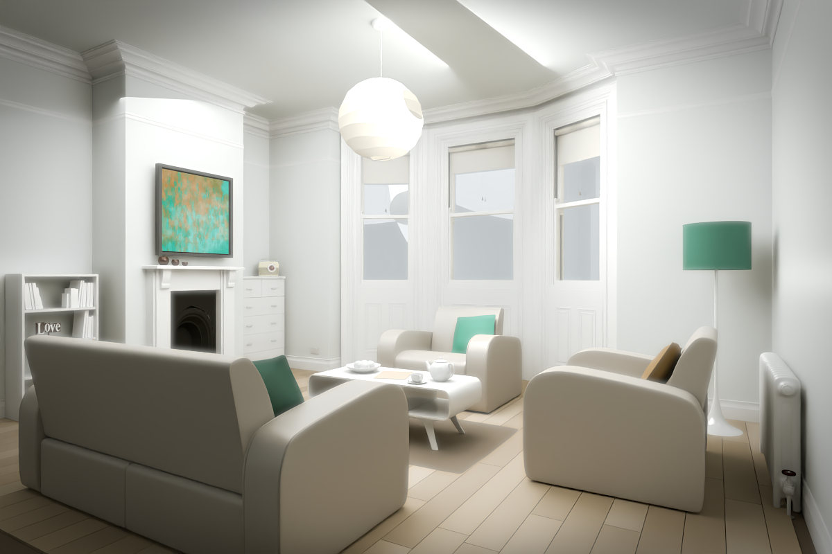 Open Rubbed Centre · white original room view