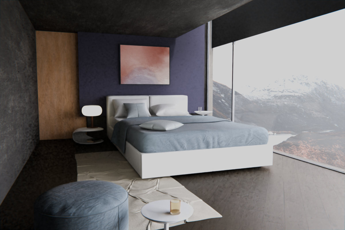 Edge-Lit Chamber · over bed room view