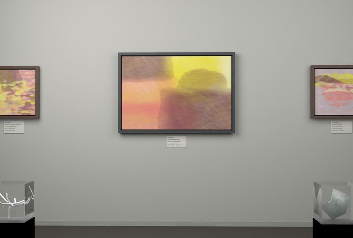 Cross-Current Planes — Layered translucent fields, palette 123