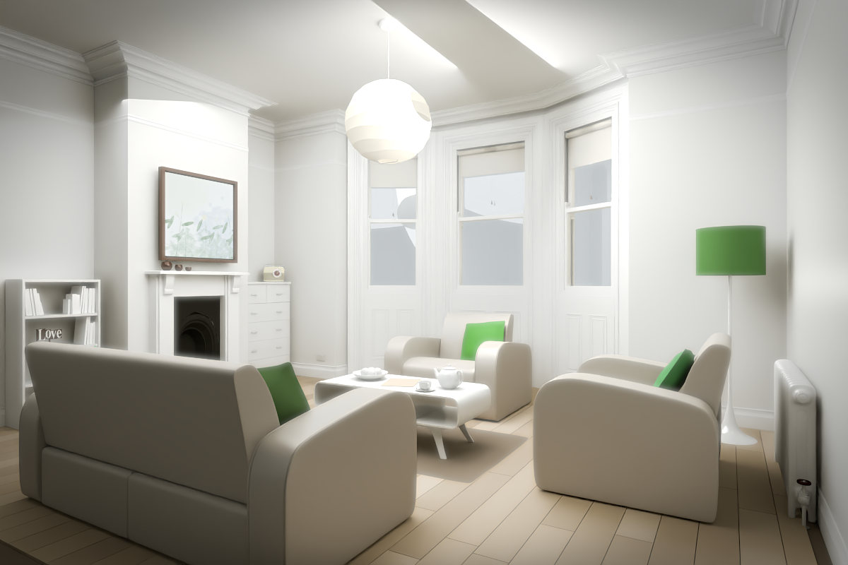 Botanical Wildflower Slope · white original room view