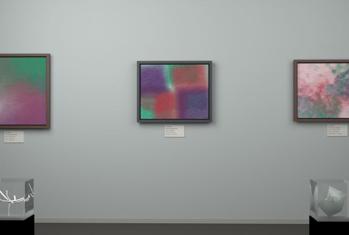 Open Centre — Layered translucent fields, palette 136