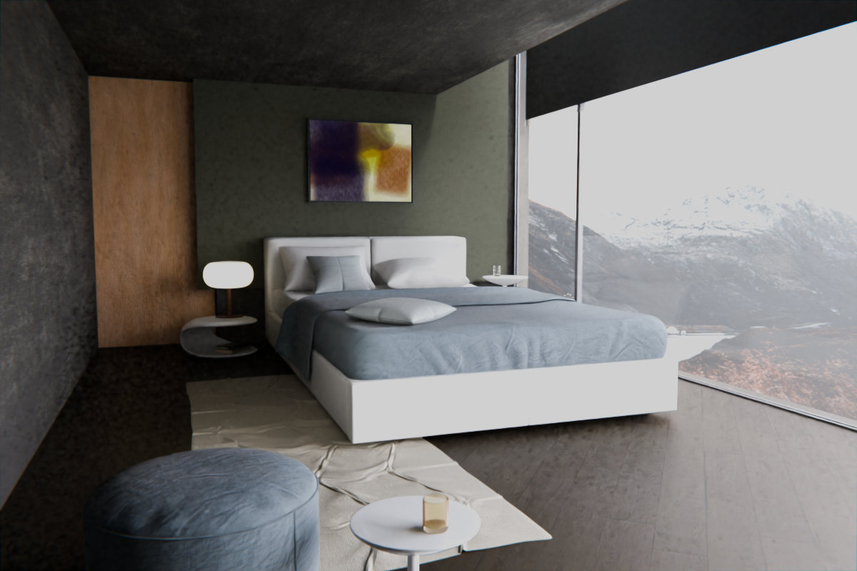 Interleaved Veils · over bed room view