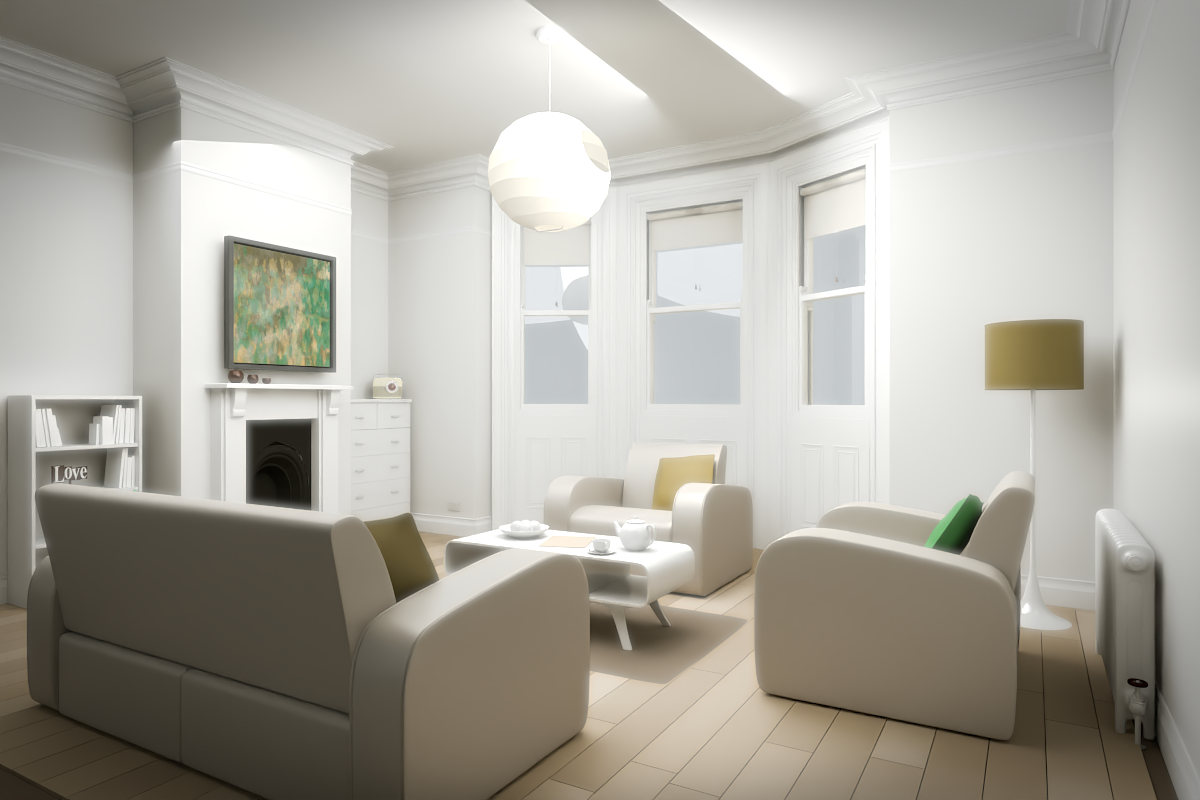 Open Rubbed Centre · white original room view