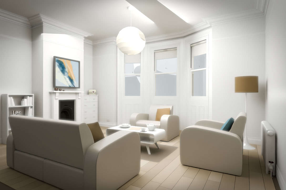 Descending Sweep · white original room view