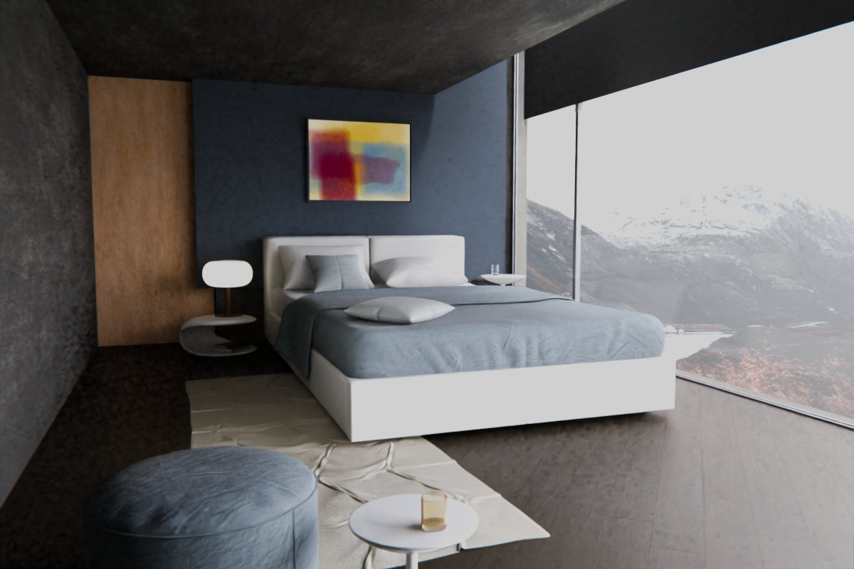 Interleaved Veils · over bed room view