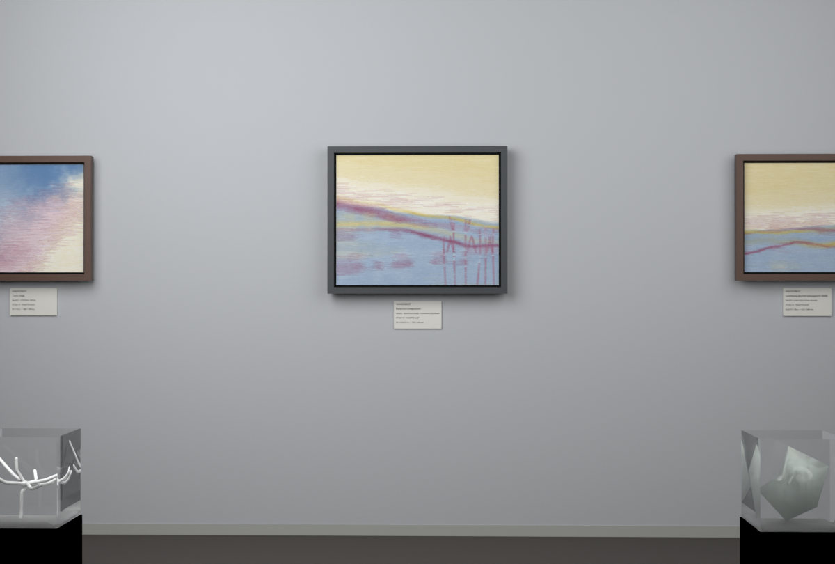 Receding Shore · Morning Reed Bank · gallery context room view