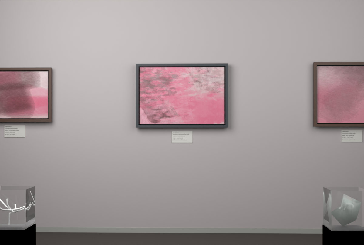Layered Abrasions · gallery context room view
