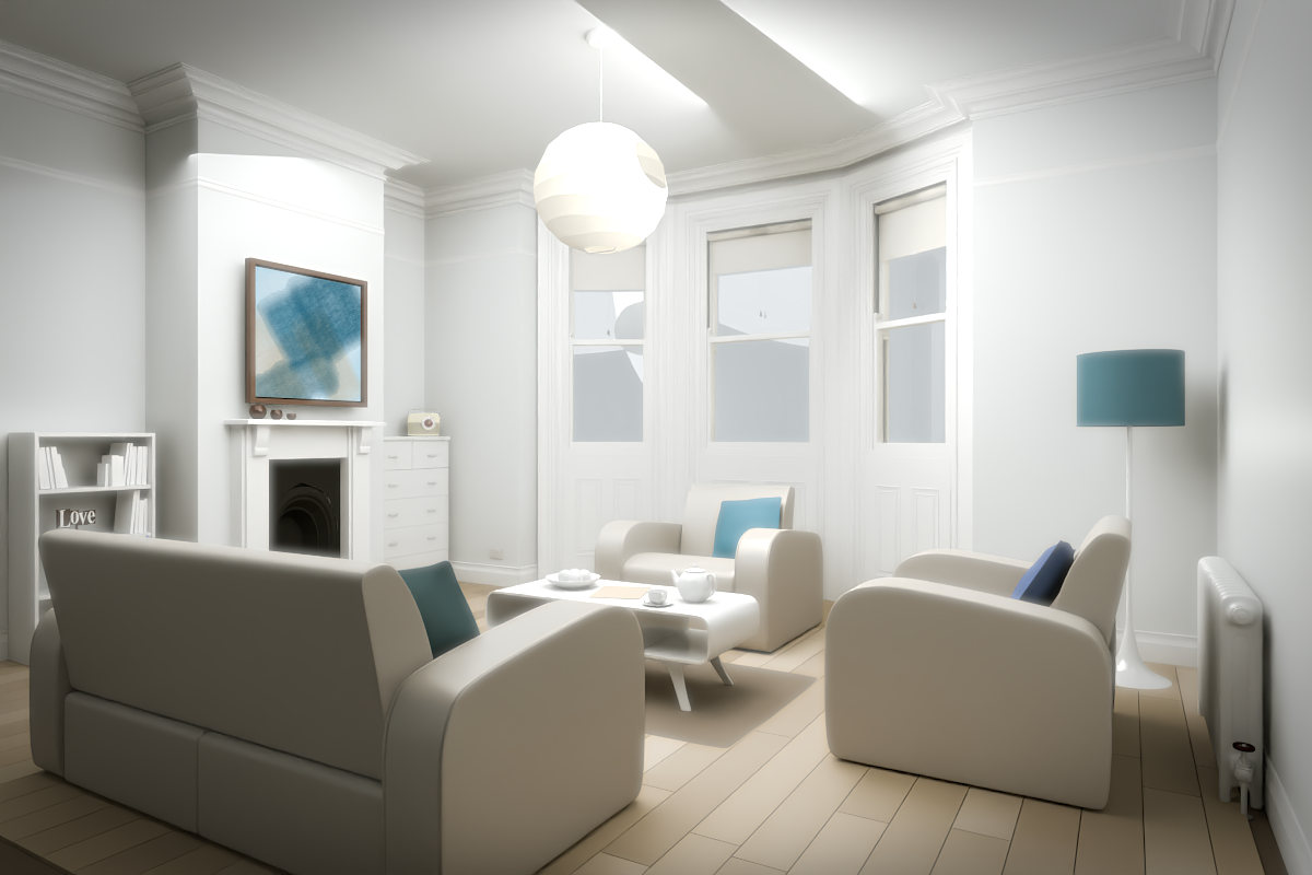 Diagonal Drift · white original room view