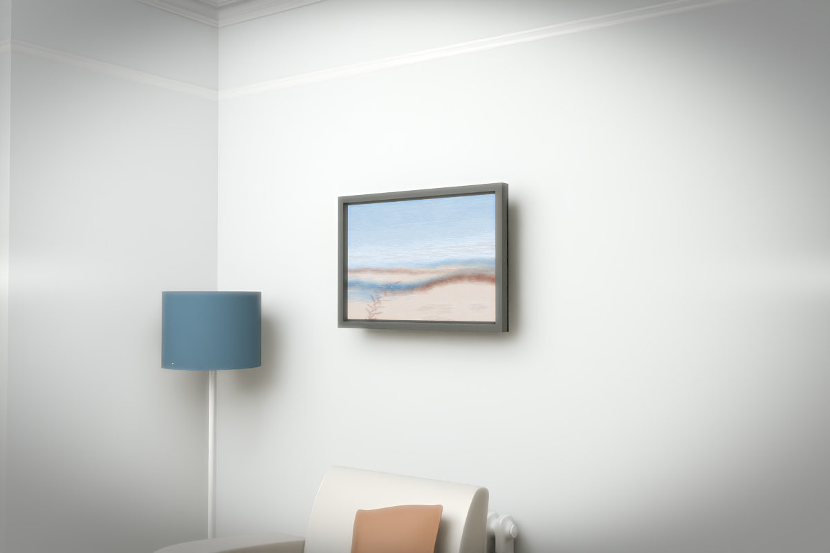 Broken Distant Bank · Fern Near Shore · white right context room view