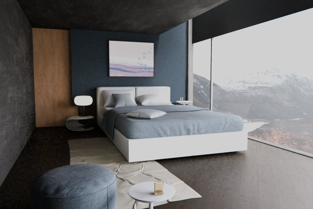 High Haze · Ginkgo Far Bank · over bed room view