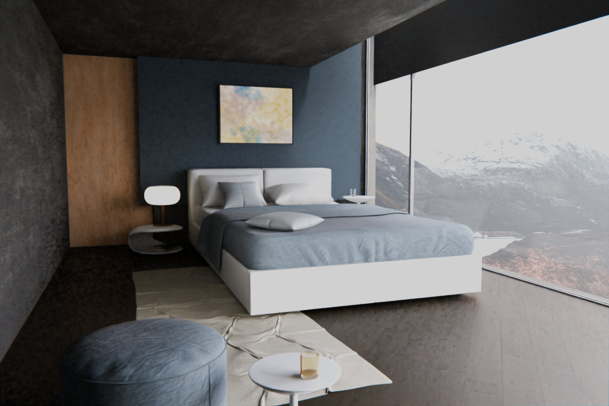 Open Cloud Chamber · over bed room view