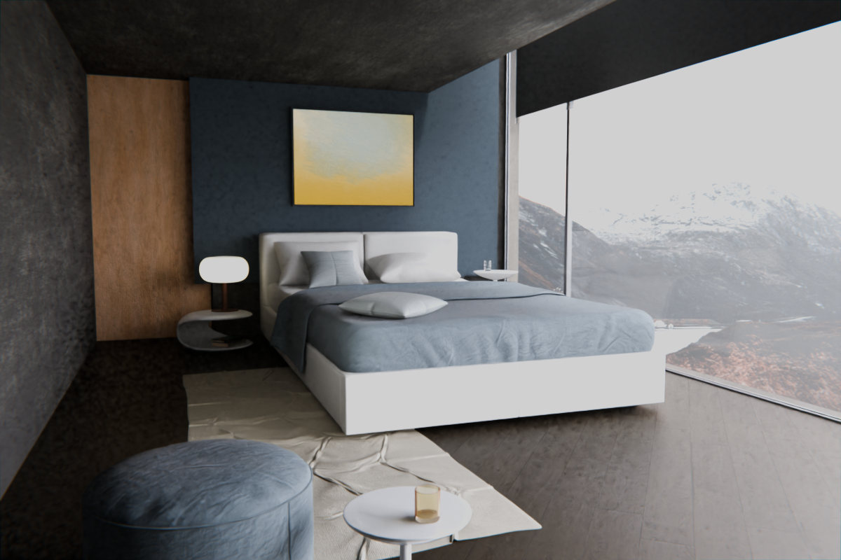 Edge-Lit Chamber · over bed room view