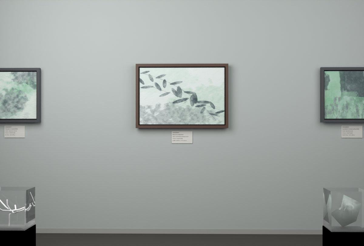 Botanical Luminous Olive · gallery context room view