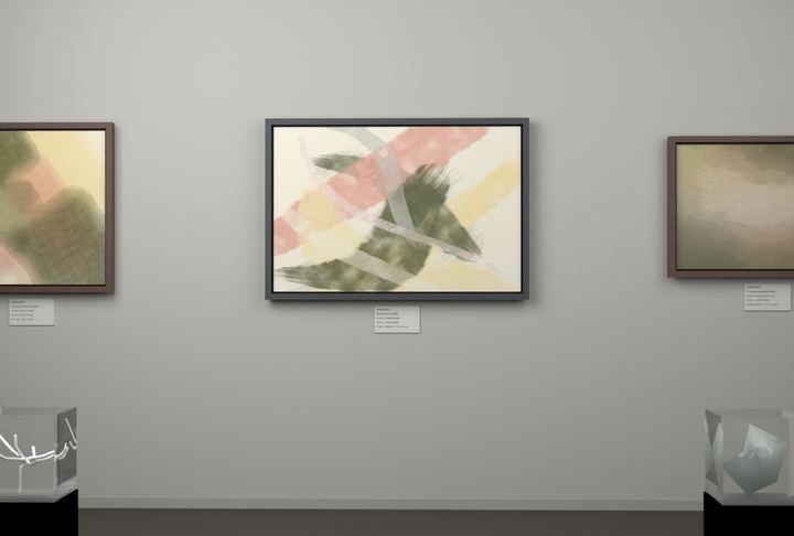 Opposed Sweeps — Gestural color fields, palette 203