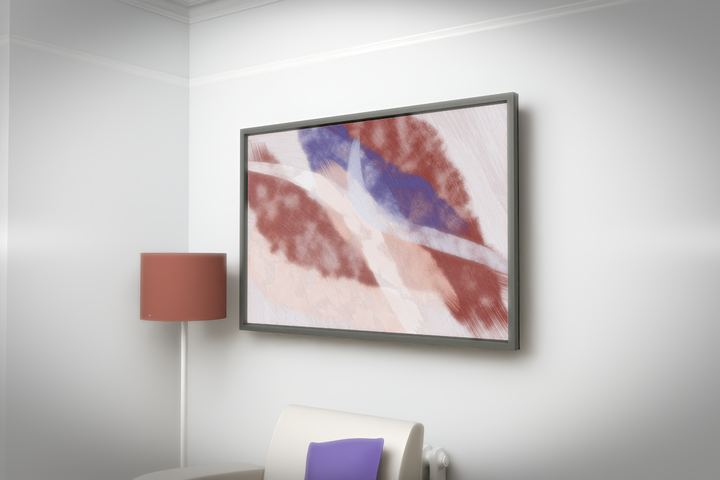 Descending Sweep — Gestural color fields, palette 205