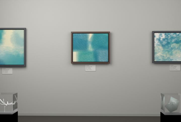 Open Centre — Layered translucent fields, palette 208