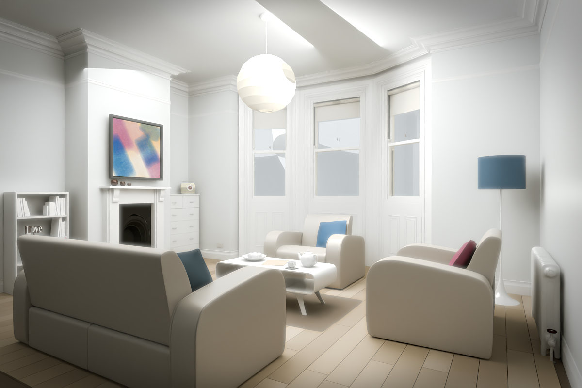 Diagonal Drift · white original room view