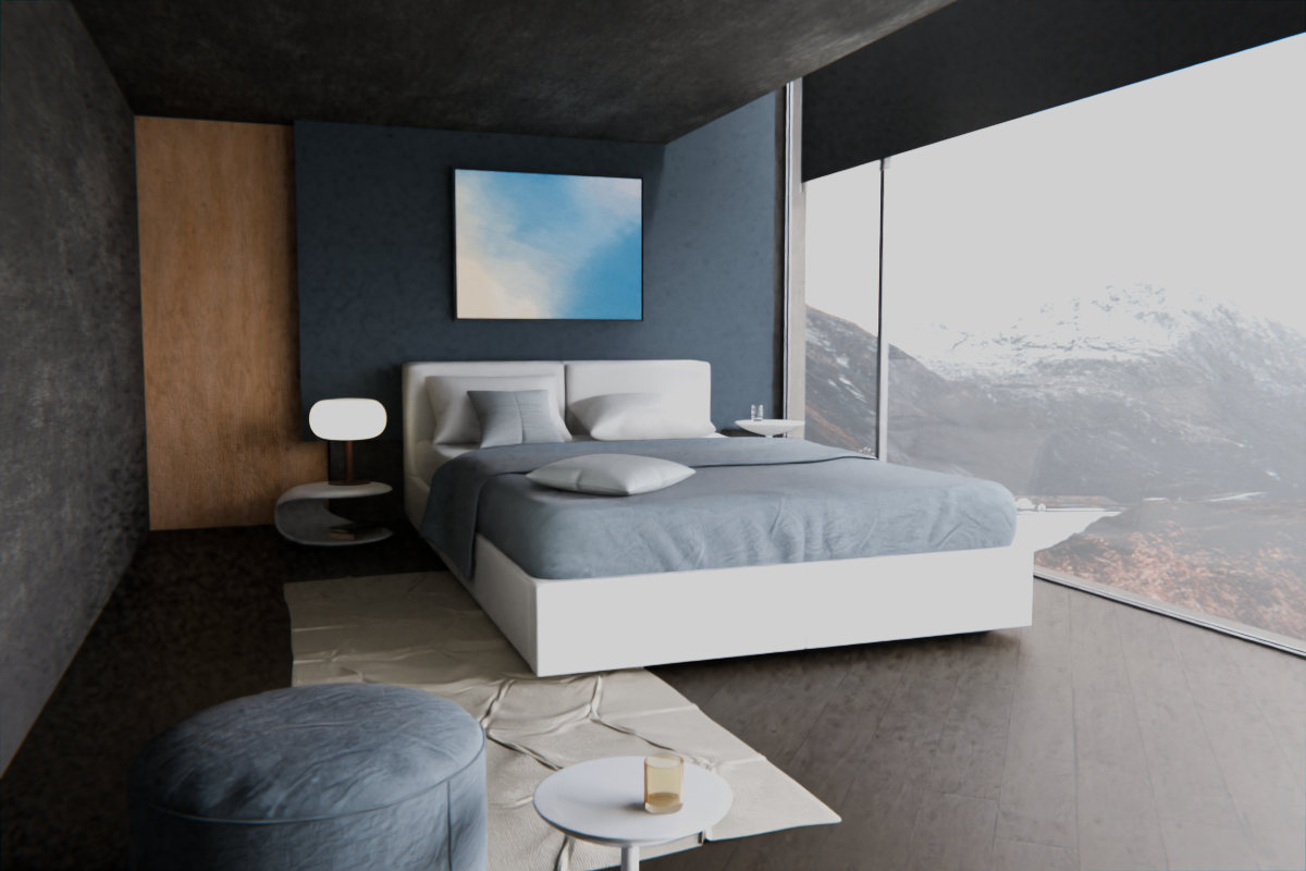 Edge-Lit Chamber · over bed room view