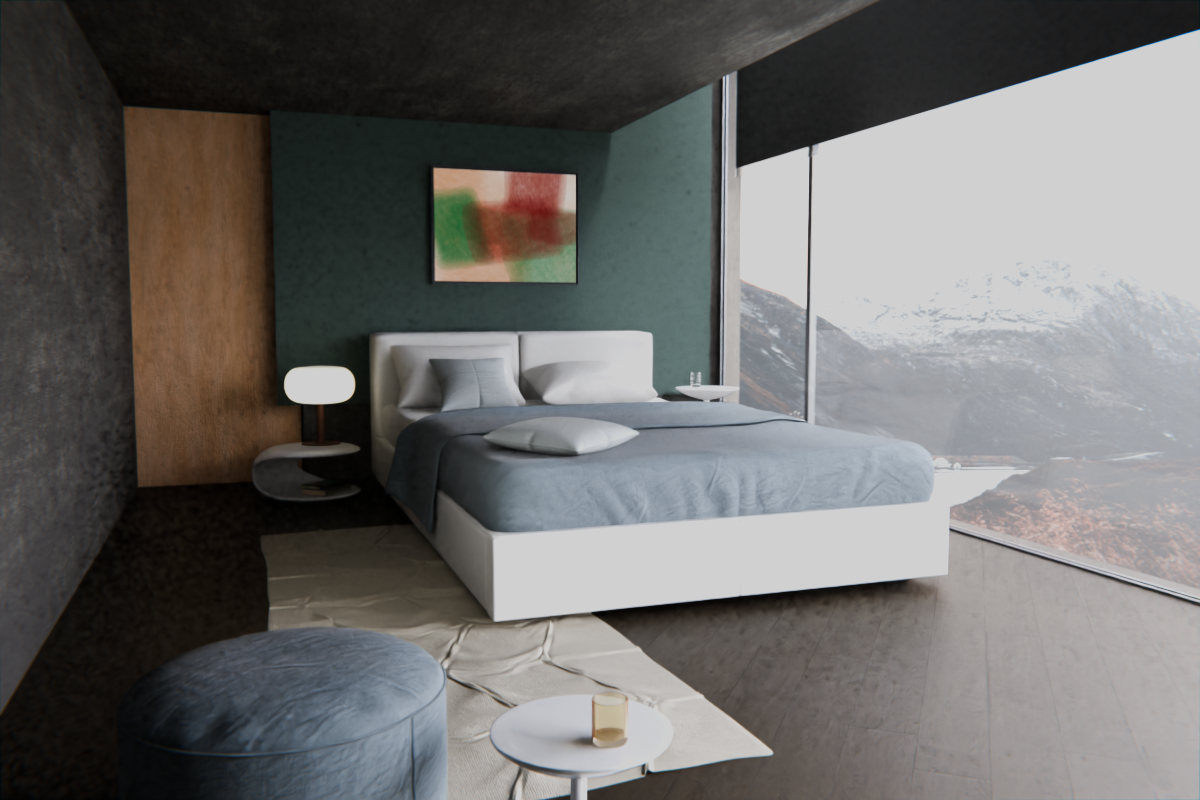 Interleaved Veils · over bed room view