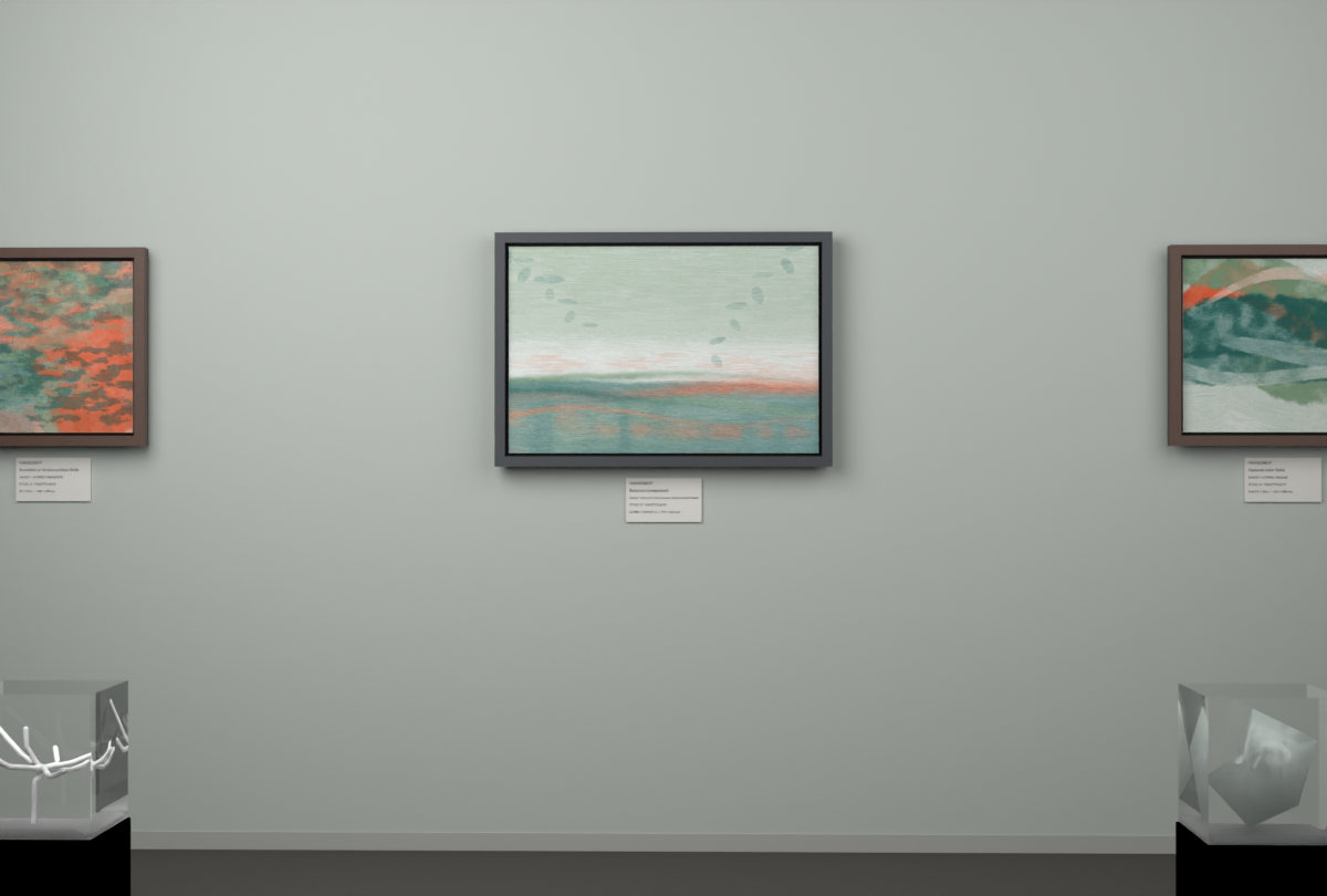 Shallow Tidal Planes · Veiled Canopy Bend · gallery context room view