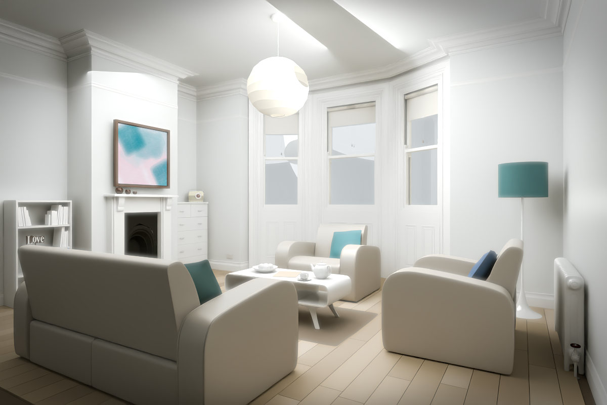Diagonal Drift · white original room view
