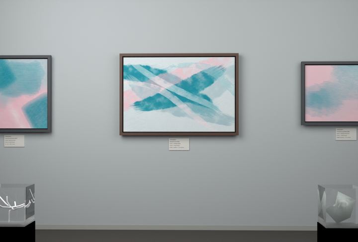 Opposed Sweeps — Gestural color fields, palette 227