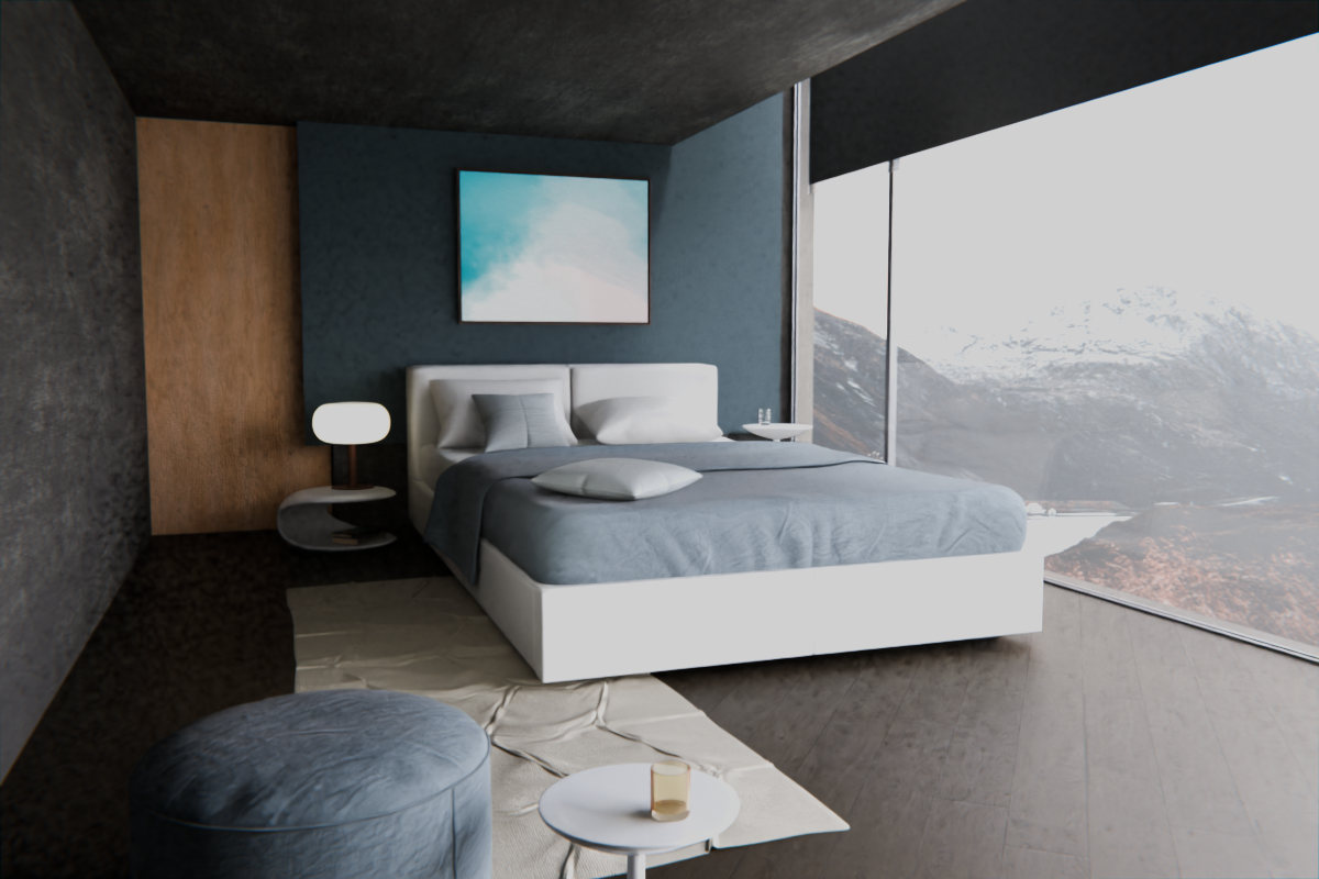 Edge-Lit Chamber · over bed room view