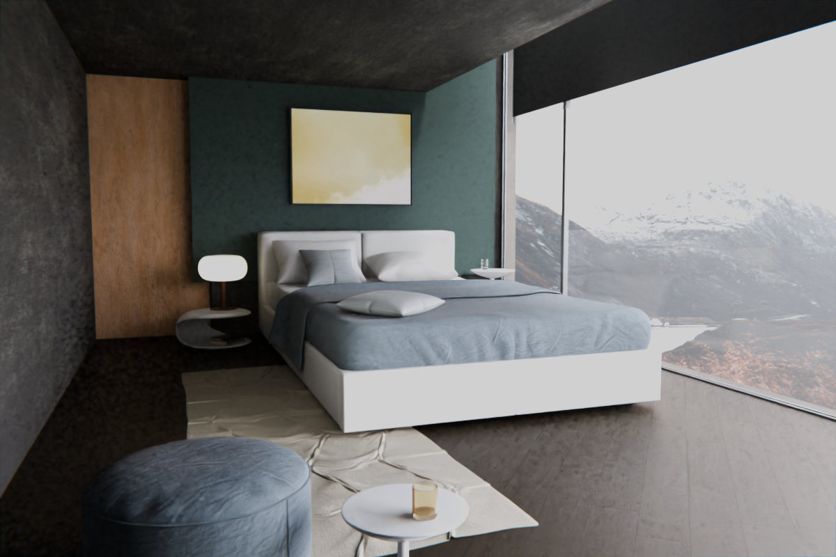 Edge-Lit Chamber · over bed room view