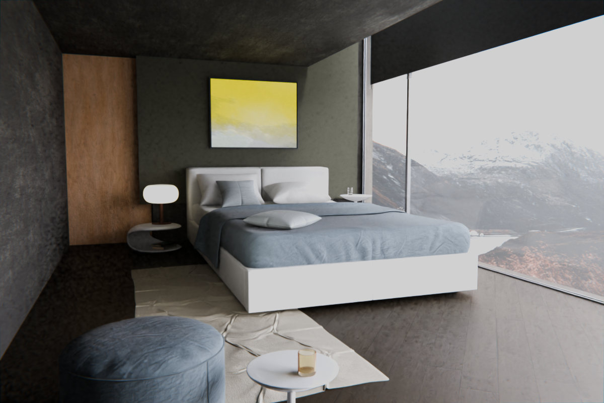 Edge-Lit Chamber · over bed room view