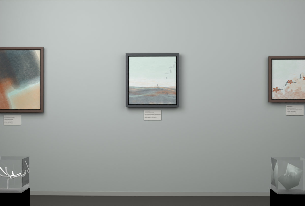 Shallow Tidal Planes · Olive Over Water · gallery context room view