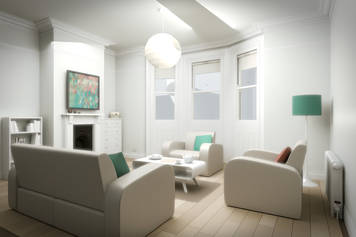 Open Rubbed Centre · white original room view