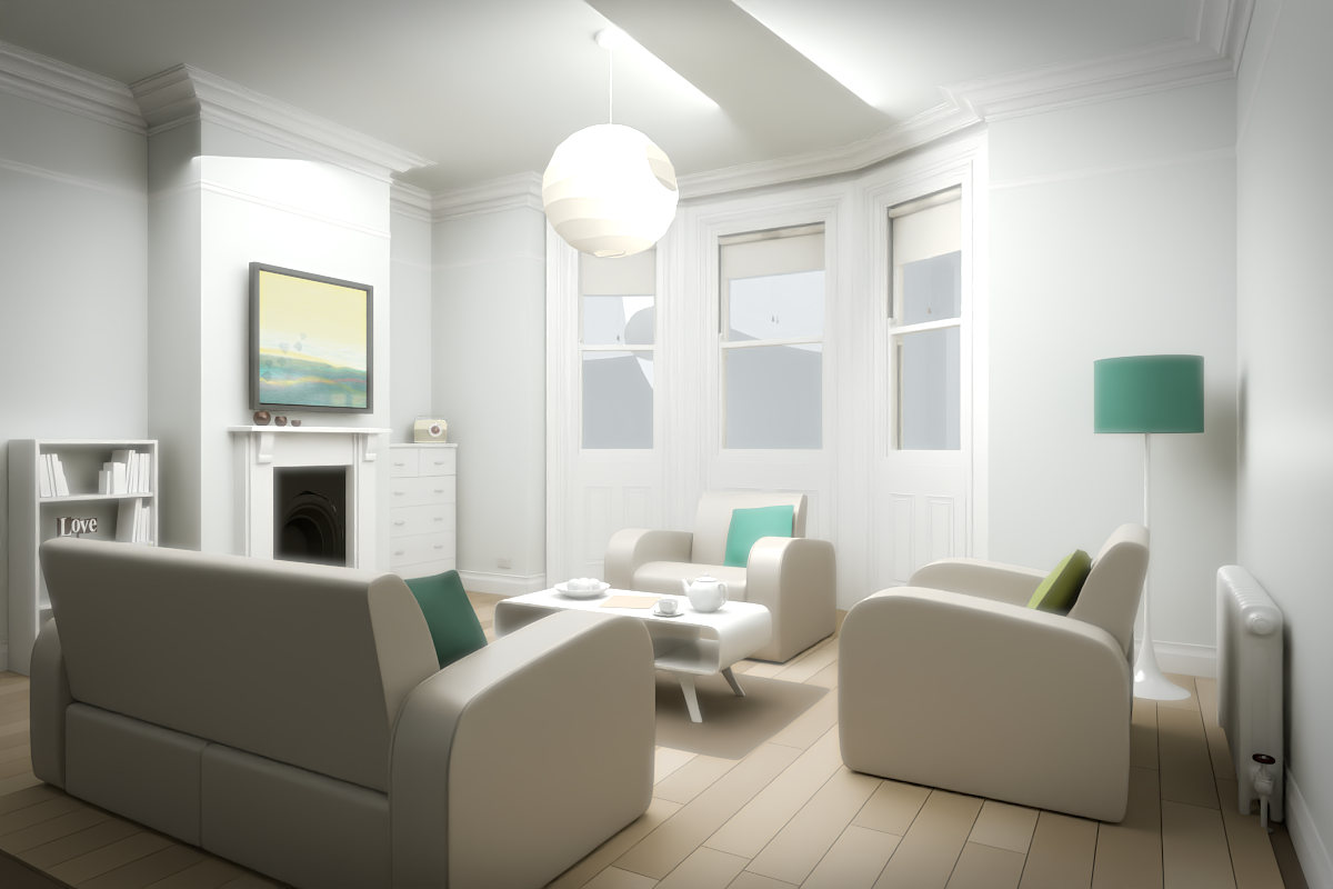Shallow Tidal Planes · Ginkgo Lightbreak · white original room view